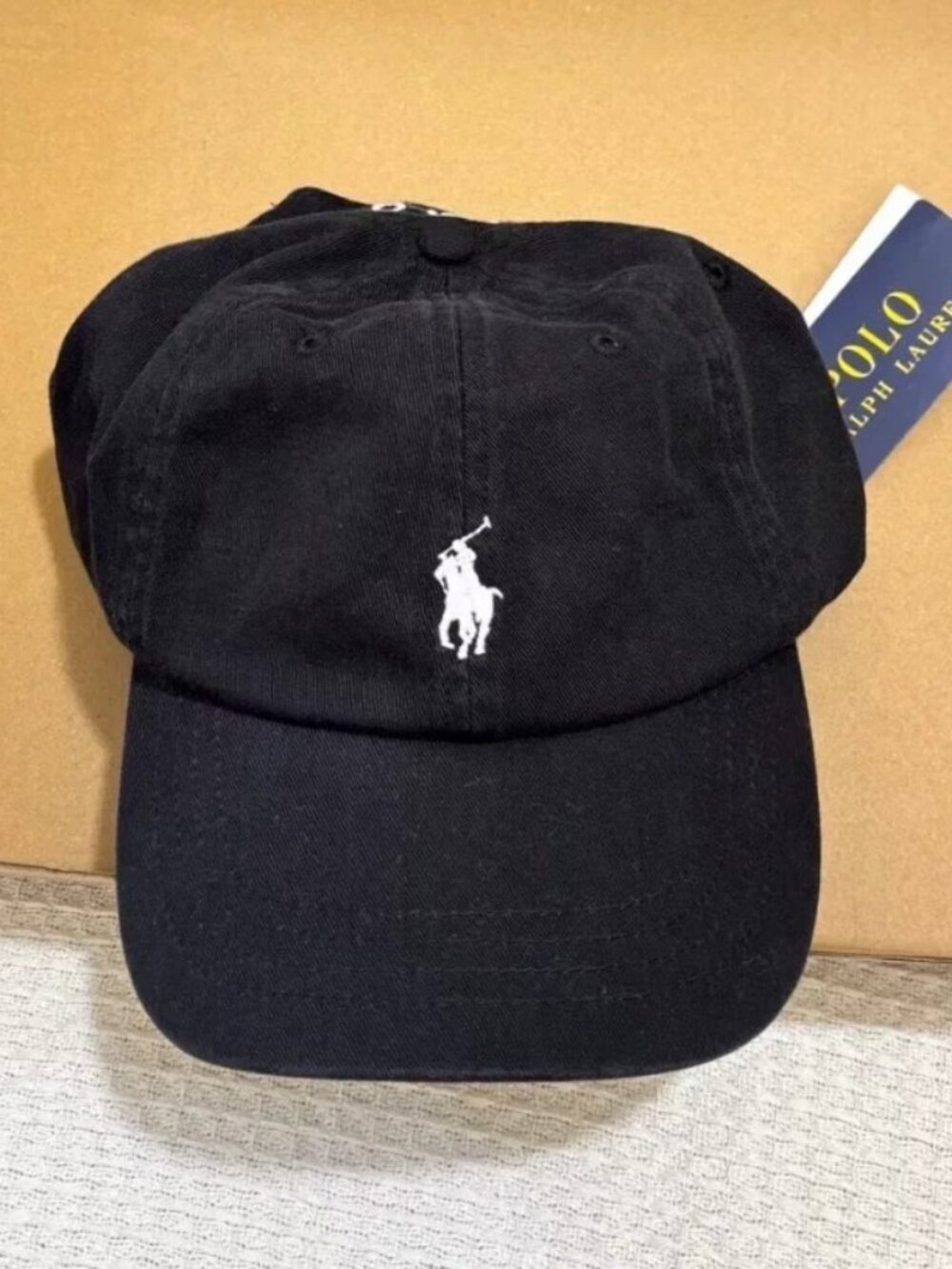 Polo Ralph Lauren Men’s Baseball Cap Adjustable black with white polo